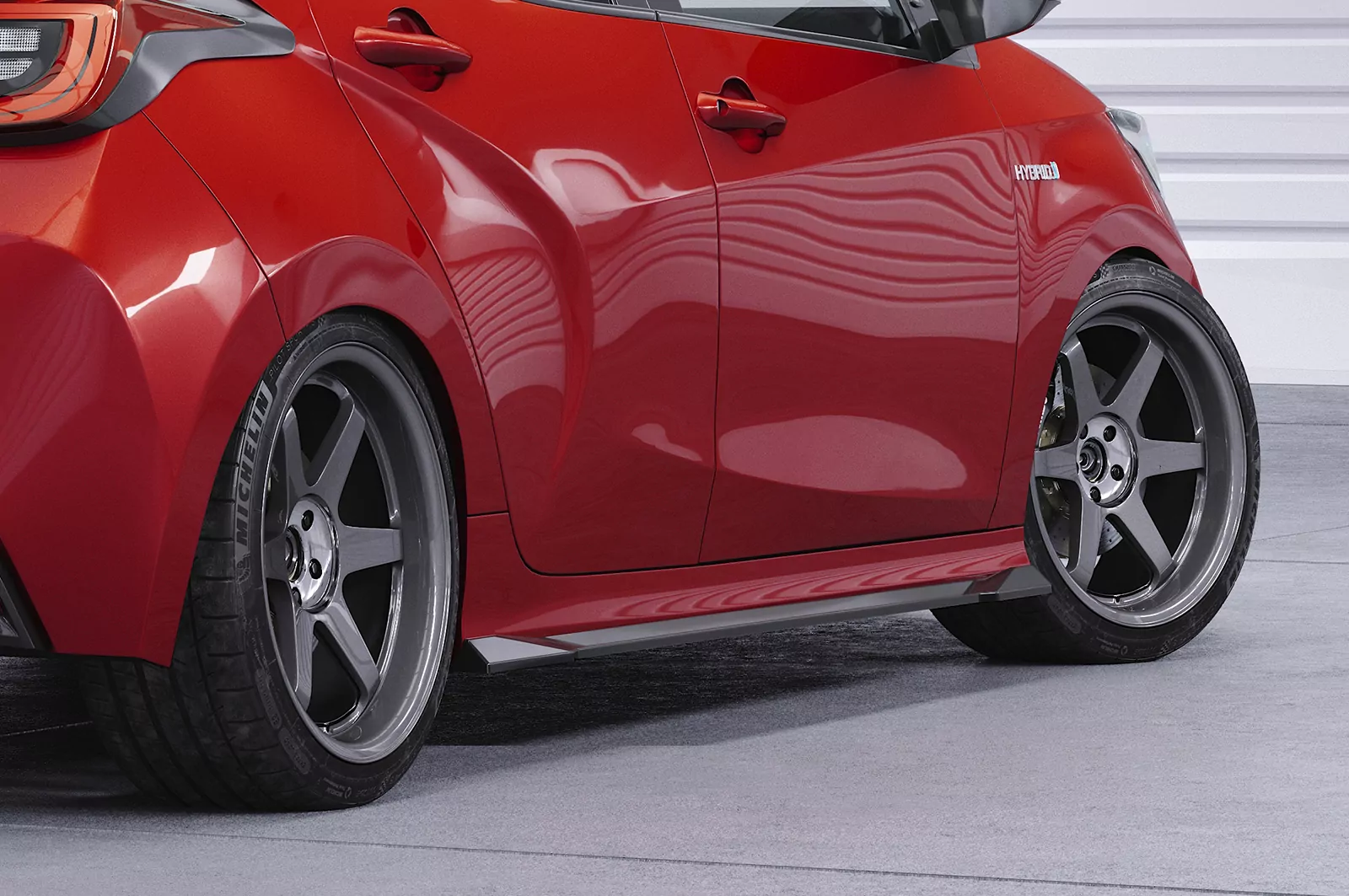 Seitenschweller für Toyota Yaris 4 (XP21) SS534 Schwarz Strukturiert