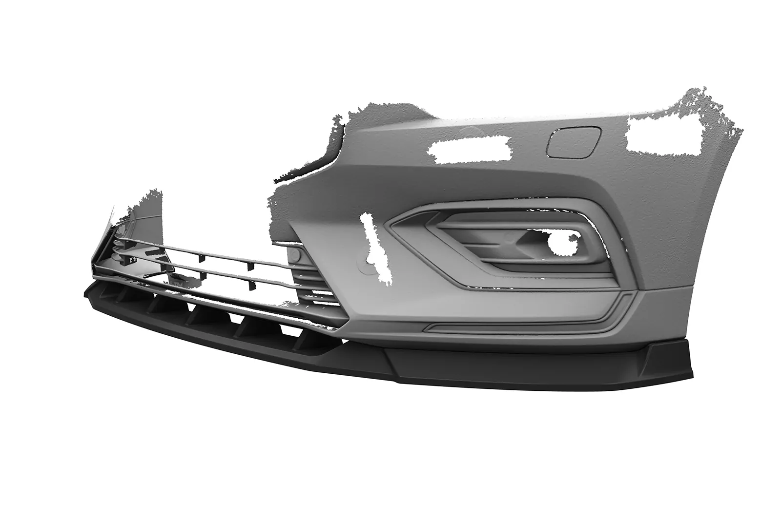 Cup-Spoilerlippe mit ABE für Volvo S60 (3. Gen) / V60 (2. Gen) CSL830 Schwarz Strukturiert