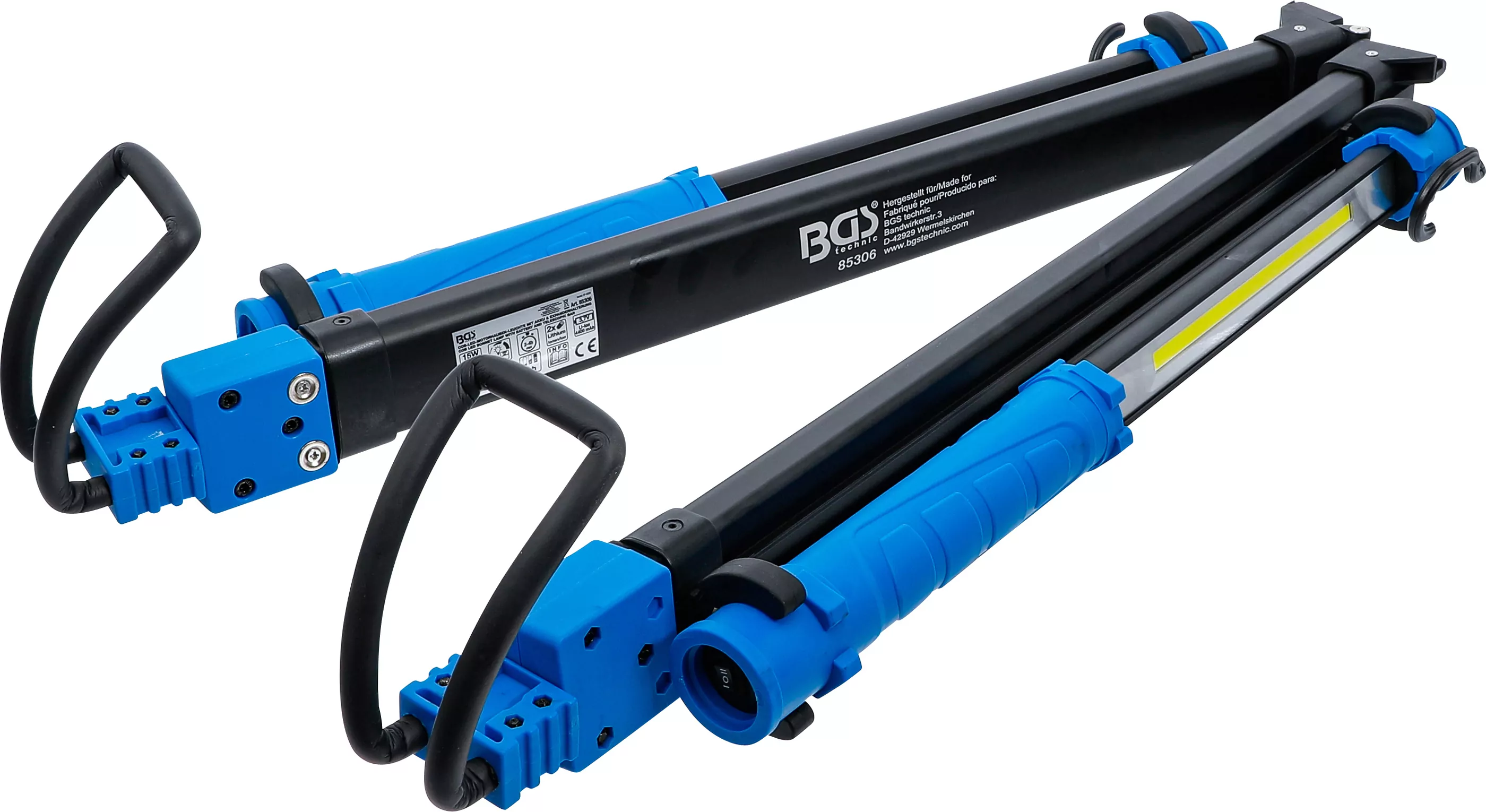 COB-LED-Motorhauben-Leuchte mit Akku & Expanderhalterung | 2 COB-LED Arbeits-Handleuchten