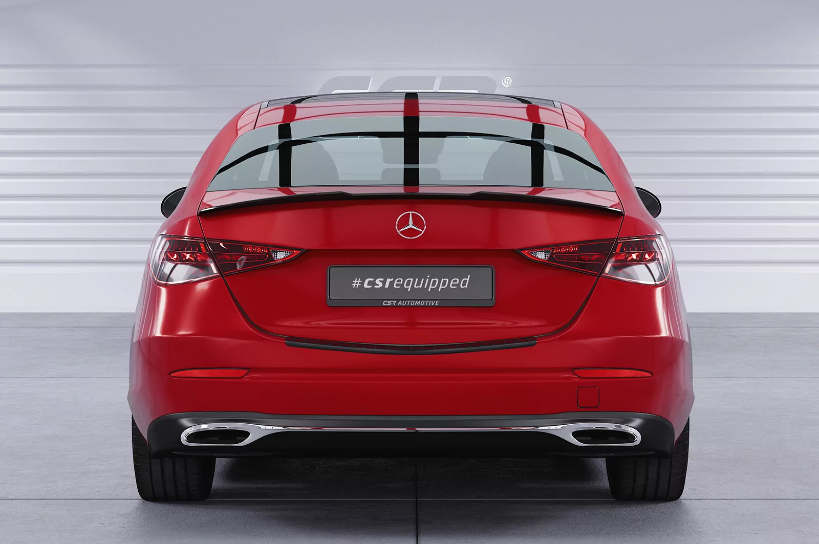 Heckflügel mit ABE für Mercedes Benz C-Klasse (W206) Limousine HF914 Schwarz Strukturiert