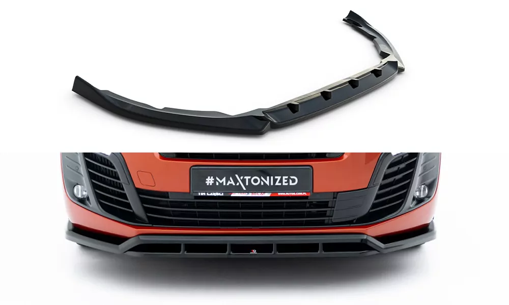 Front Ansatz Für Peugeot Partner Mk3 Schwarz Hochglanz