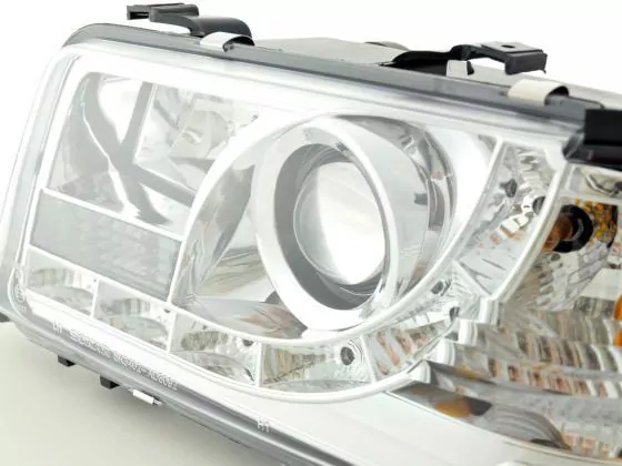 Scheinwerfer Set Daylight LED TFL-Optik Audi 80 Typ B4 Bj. 91-94 chrom