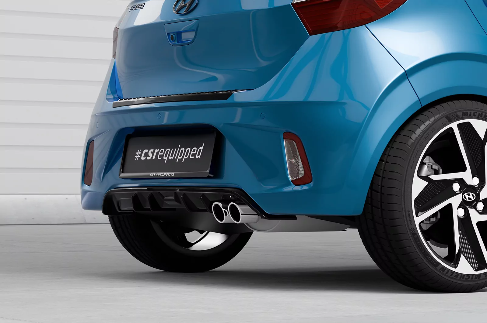 Heckansatz für Hyundai I10 3. Generation N-Line HA280 Schwarz Strukturiert