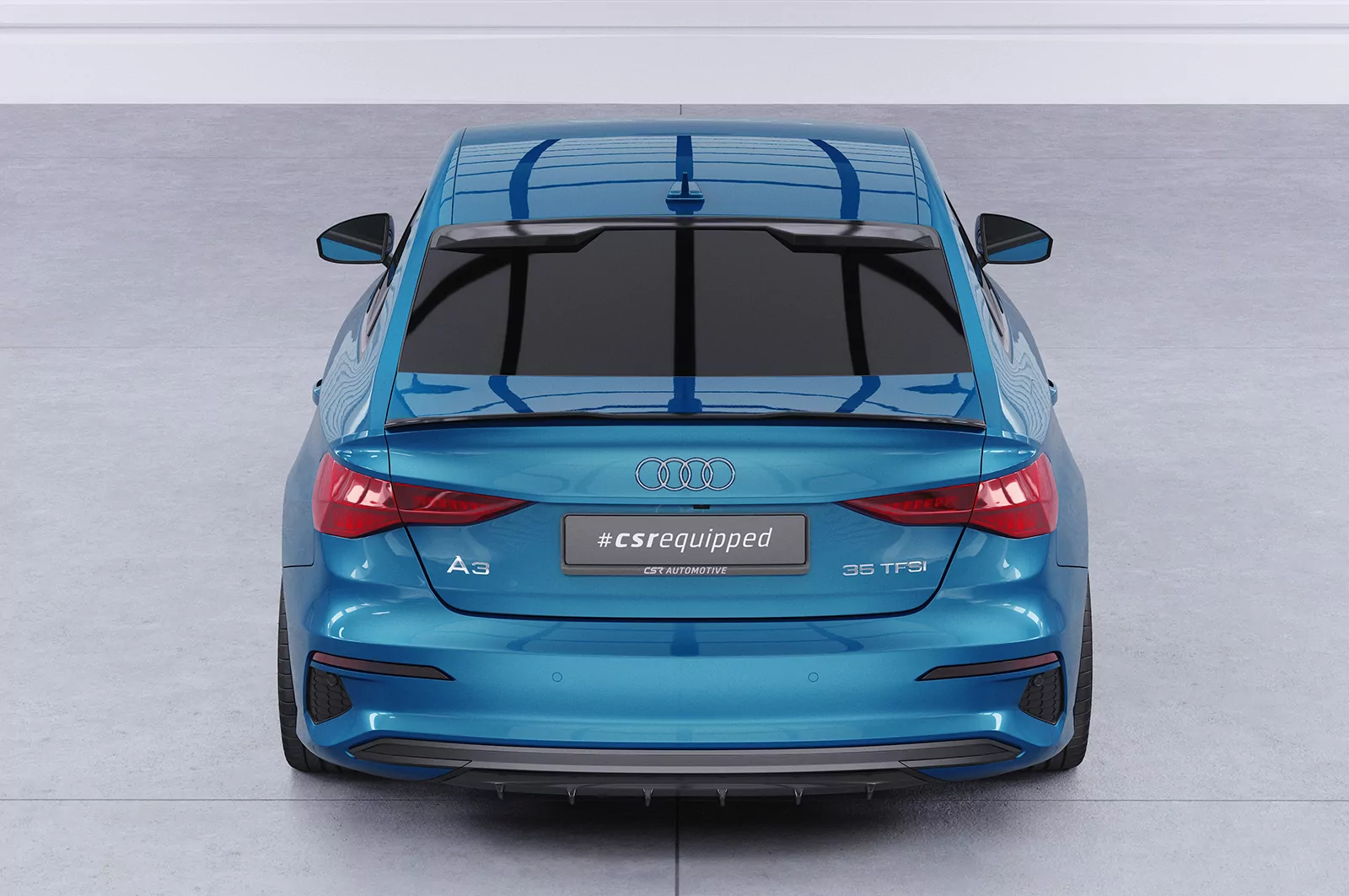 Heckscheibenblende für Audi A3 / S3 / RS3 (8Y) Limousine HSB086 Schwarz Strukturiert