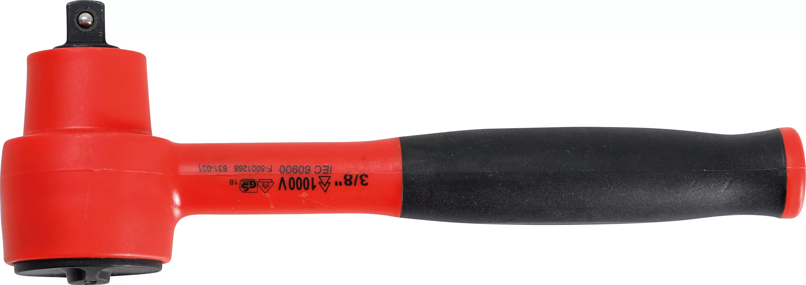 VDE-Umschaltknarre | feinverzahnt | Abtrieb Außenvierkant 10 mm (3/8") | 1000 V