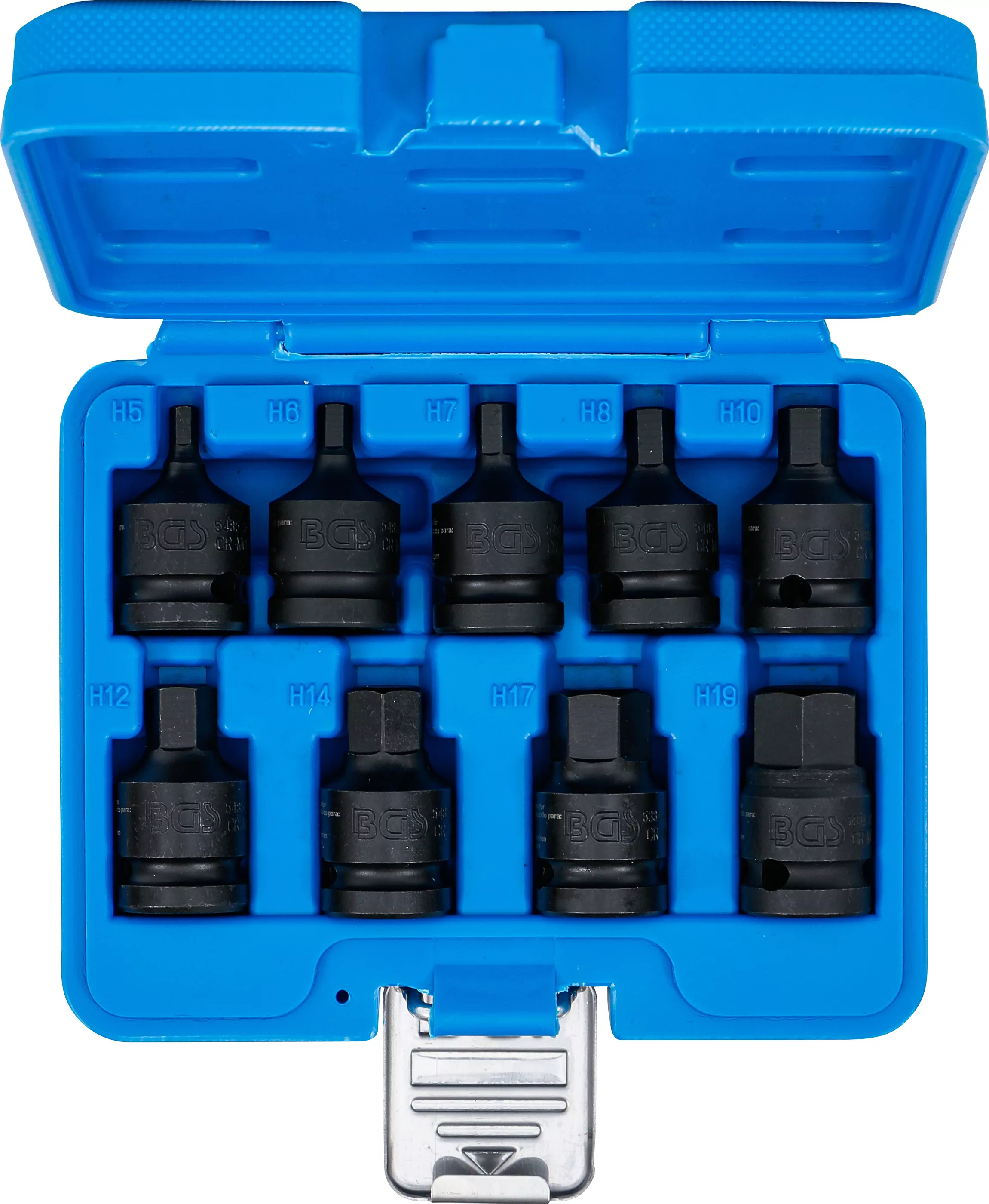 Kraft-Bit-Einsatz-Satz | Antrieb Innenvierkant 12,5 mm (1/2") | Innensechskant 5 - 19 mm | 9-tlg.