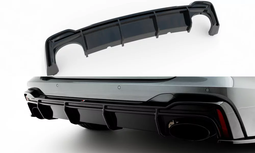 Diffusor Heck Ansatz Für Audi RS6 C8 / RS7 C8 Schwarz Hochglanz