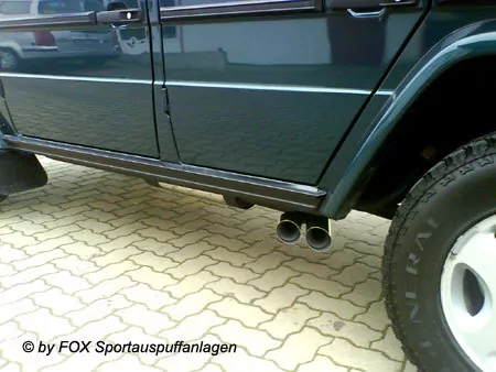 Mercedes G-Klasse - 463 (ohne Trittbrett)  Endschalldämpfer Ausgang seitlich - 2x80 Typ 14