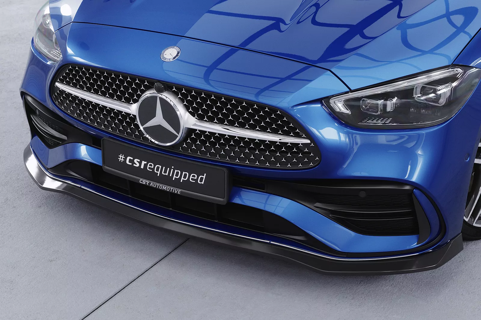 Cup-Spoilerlippe mit ABE für Mercedes Benz C-Klasse W206 / S206 AMG-Line CSL641 Schwarz Strukturiert