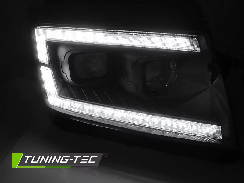 Led Headlights Tube Light Black Drl Seq Fits Vw Crafter Ii 2017- 