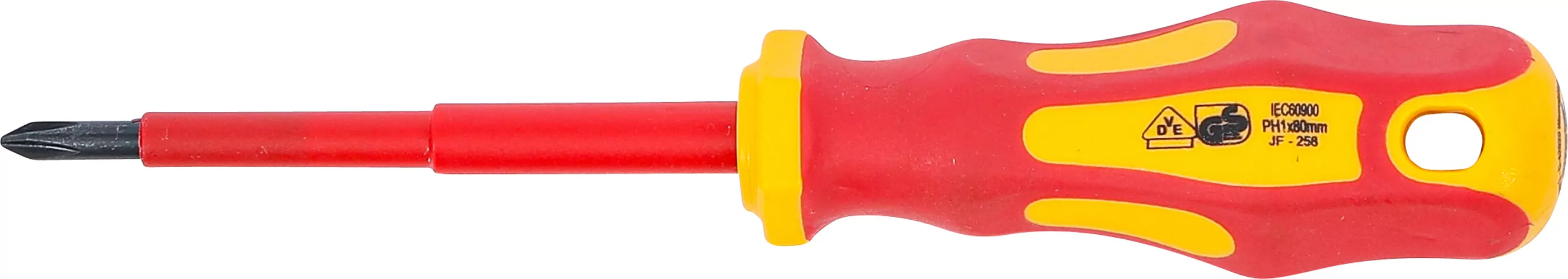 VDE-Schraubendreher | Kreuzschlitz PH1 | Klingenlänge 80 mm