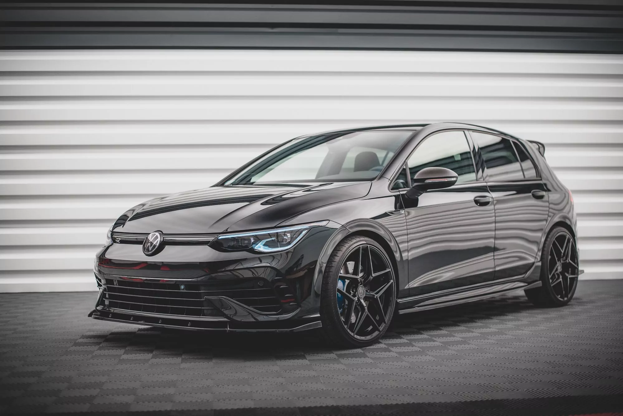 Seitenschweller Ansatz Für V.2 Für Volkswagen Golf R Mk8 Schwarz Hochglanz
