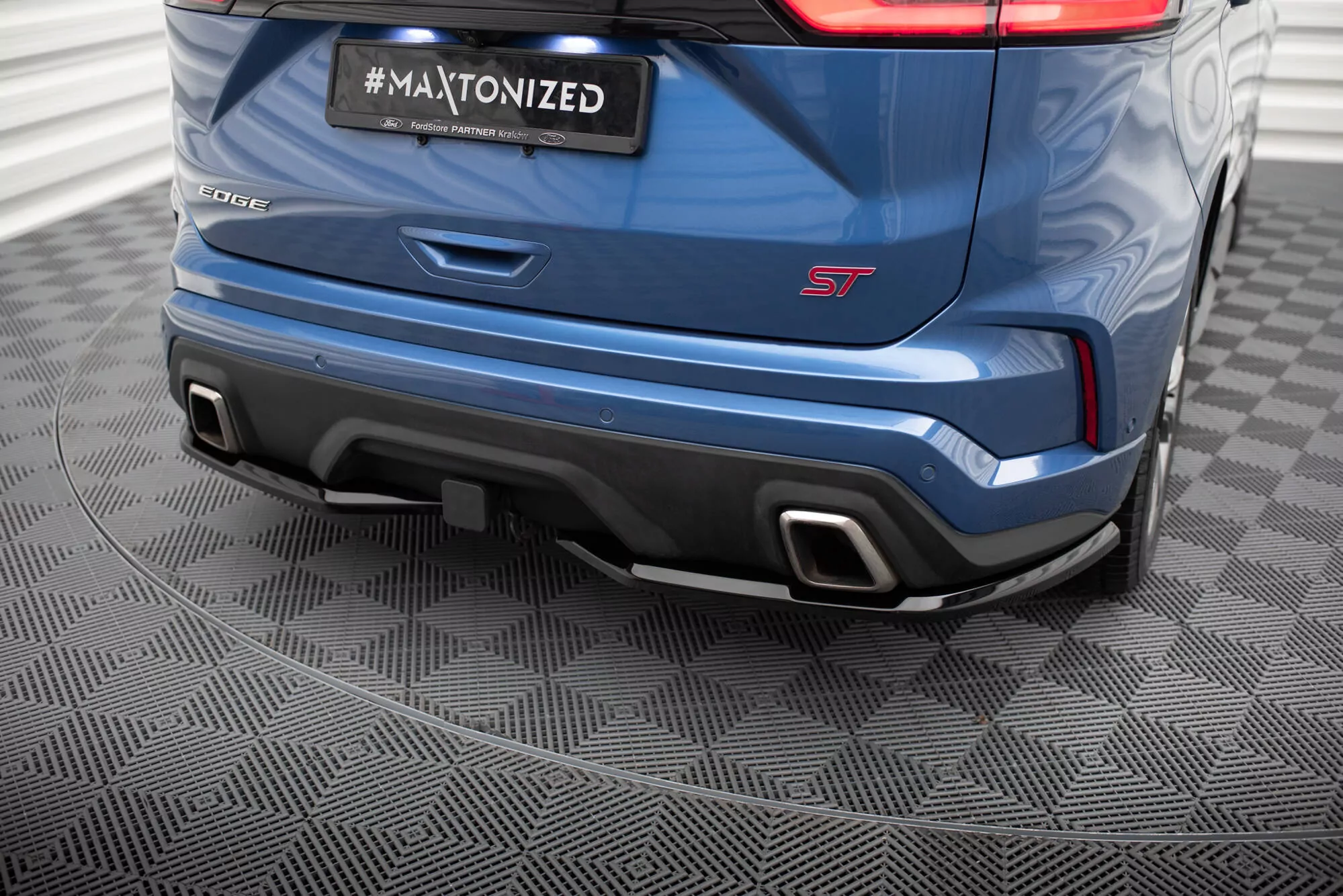 Heck Ansatz Flaps Diffusor Für Ford Edge ST Mk2  Schwarz Hochglanz