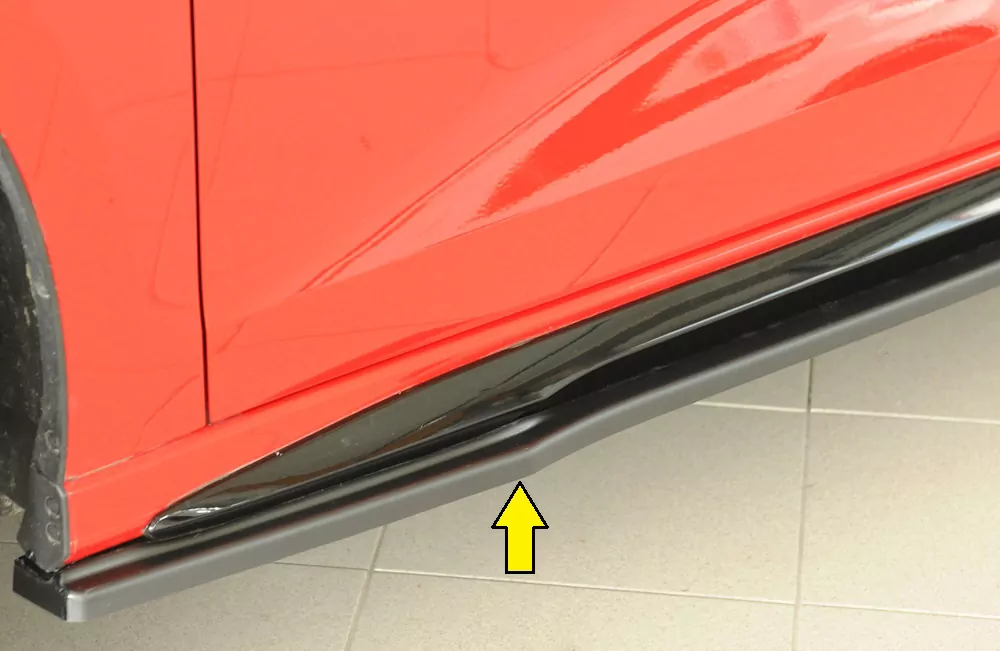 Rieger Seitenschweller links ansatz matt schwarz für Audi A3 S3 (GY) 5-tür. (Sportback) 07.20-05.24 (bis Facelift)