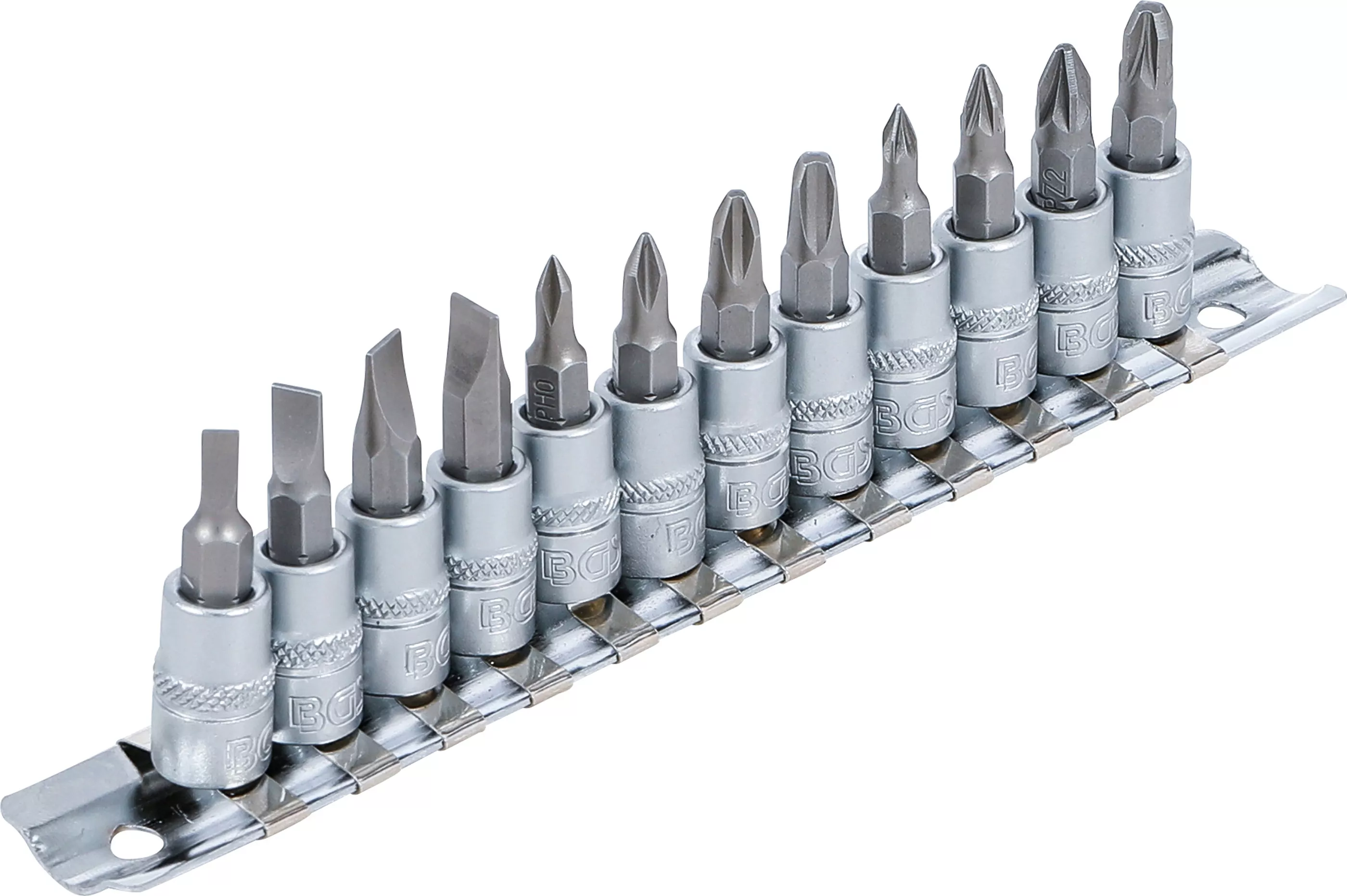 Bit-Einsatz-Satz | Antrieb Innenvierkant 6,3 mm (1/4") | Schlitz, Kreuzschlitz PH, Kreuzschlitz PZ | 12-tlg.