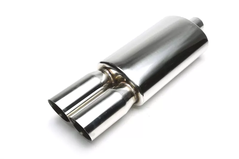TA Technix Edelstahl Sportendschalldämpfer universal 2 x 88 x 90mm oval / scharf / angeschrägt