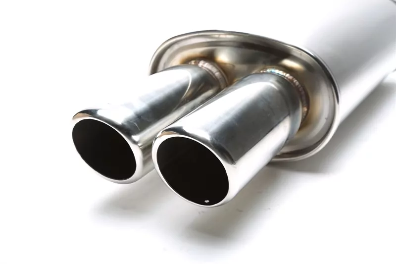 TA Technix Edelstahl Sportendschalldämpfer universal 2 x 76mm rund / angeschrägt