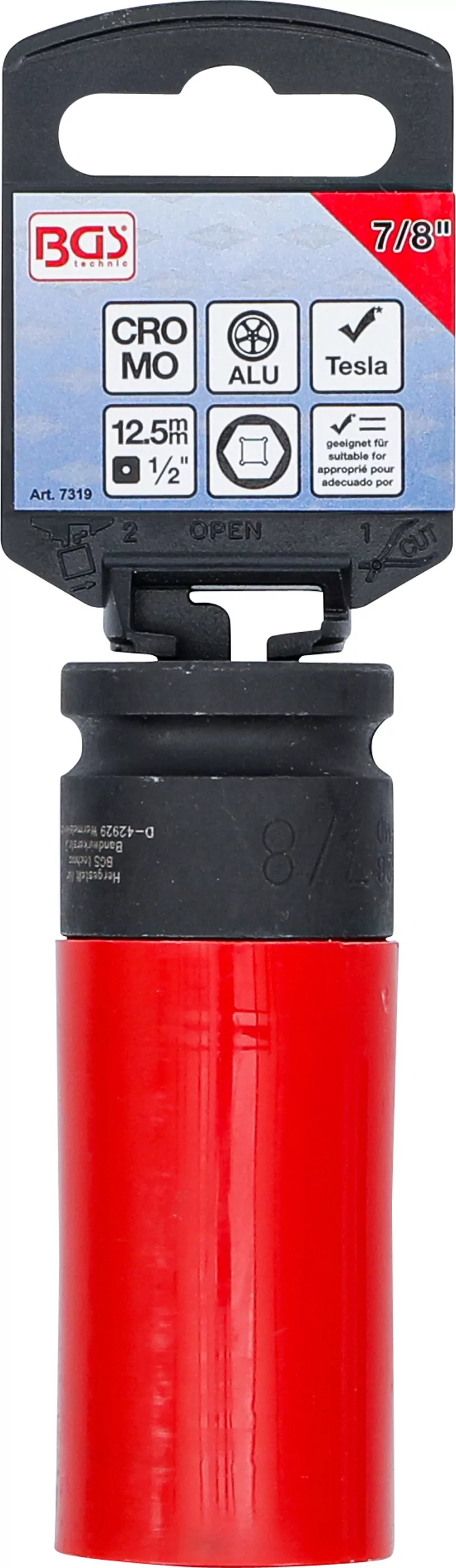 Kraft-Schoneinsatz | für Tesla | Antrieb Innenvierkant 12,5 mm (1/2") | SW 7/8"