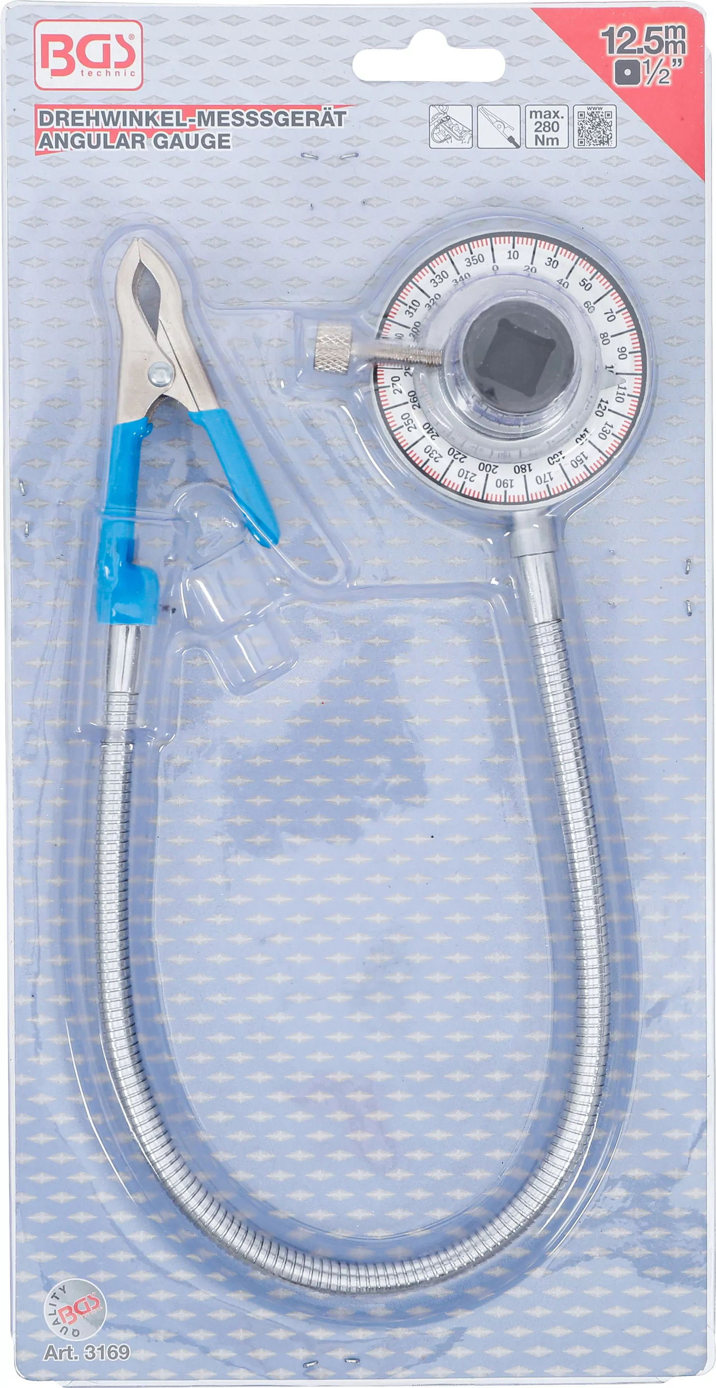 Drehwinkel-Messgerät mit Cliparm | Antrieb Innenvierkant 12,5 mm (1/2")