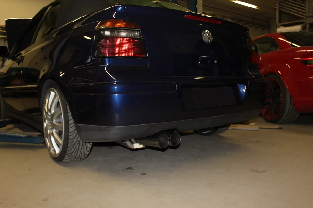 VW Golf III/ IV Cabriolet  Endschalldämpfer - 2x76 Typ 10