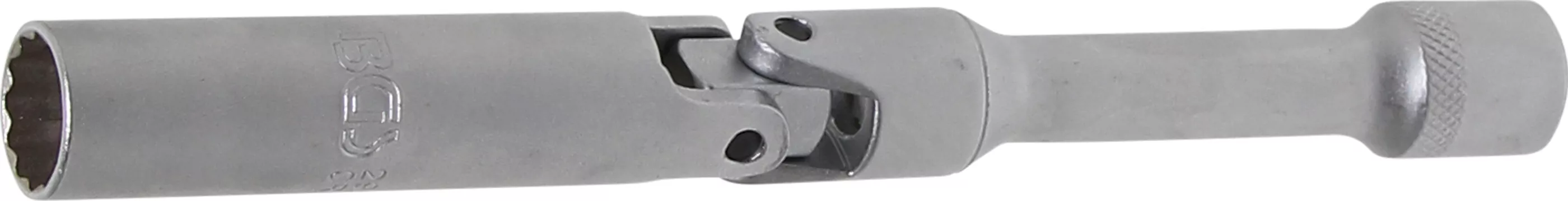 Zündkerzen-Gelenkeinsatz Zwölfkant, extra lang | Antrieb Innenvierkant 10 mm (3/8") | SW 14 mm