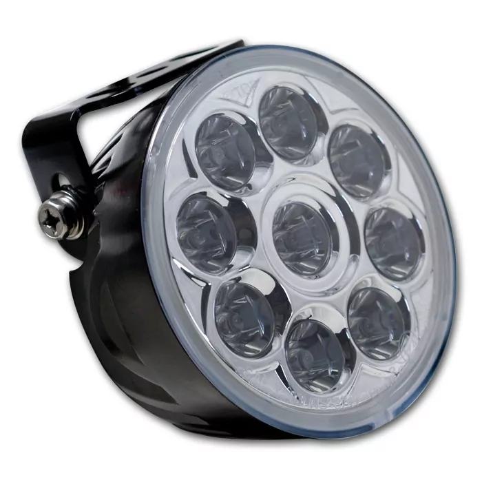 Led-fernscheinwerfer "nove", Chrom, + Halterung, Ø=100 X 58mm, 9 Power Led S, E-geprüft