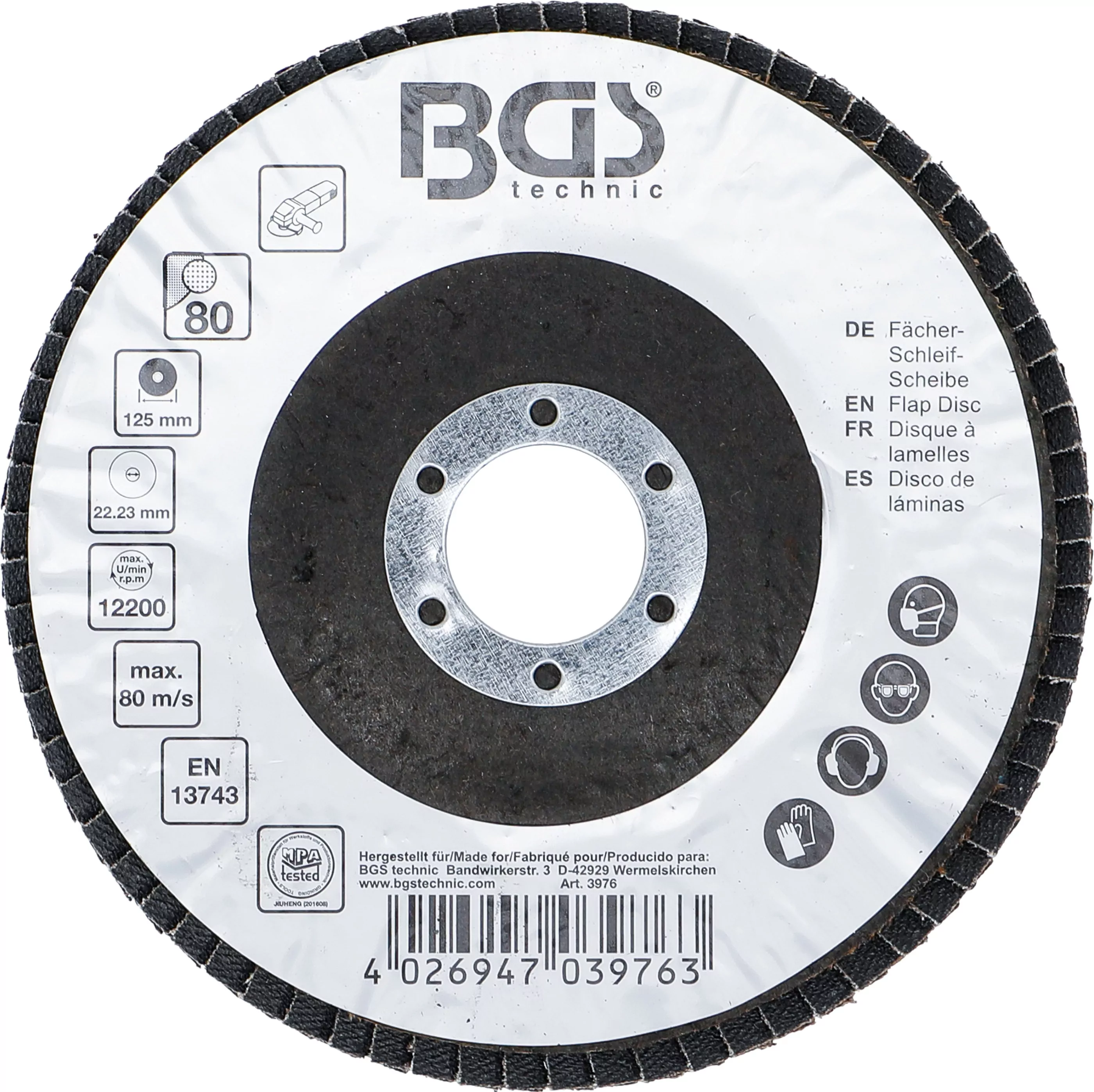 Fächer-Schleif-Scheibe | Ø 125 mm | K 80