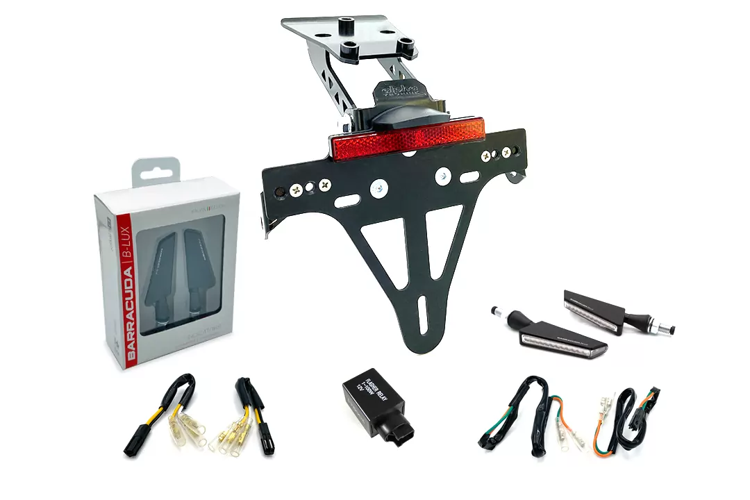 alpha Technik Kennzeichenhalter-Blinker-Kit SQ-LED (vorne + hinten) für Honda CBR650F / CBR650FA und CB650F / CB650FA ab Modelljahr 2017