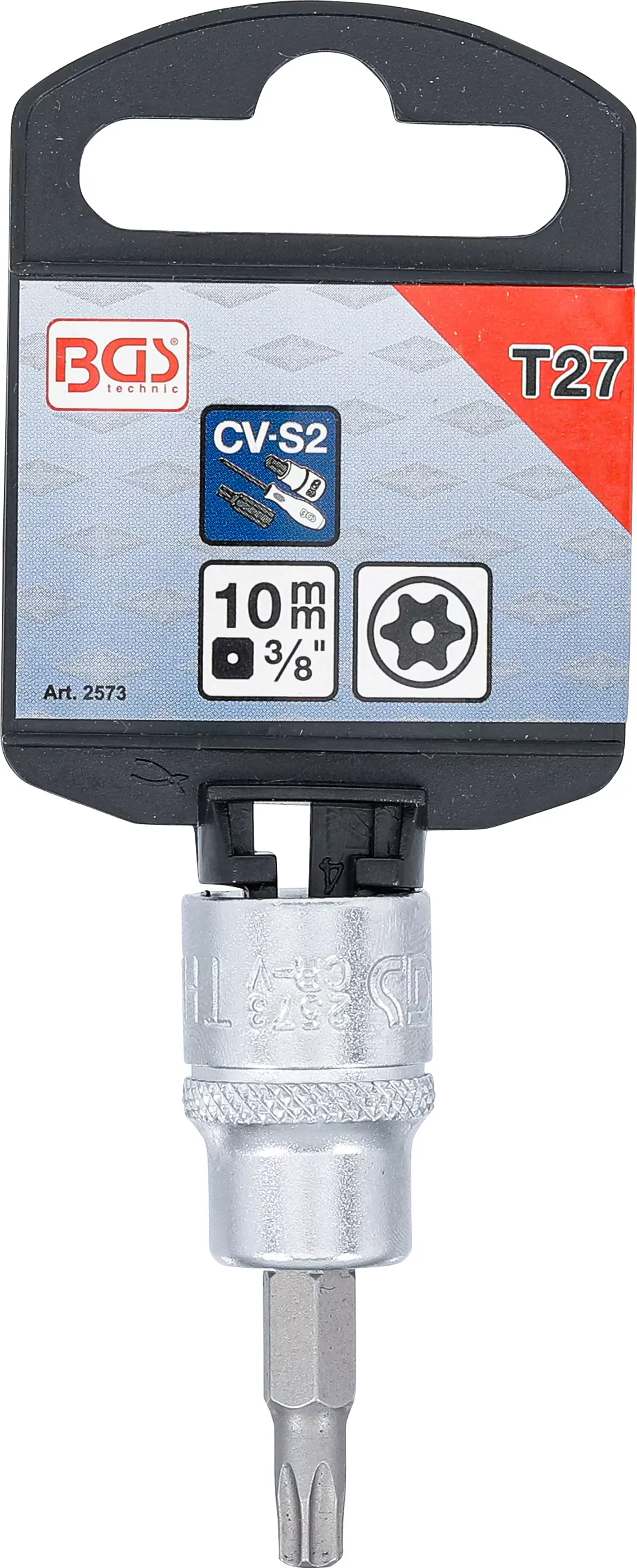 Bit-Einsatz | Antrieb Innenvierkant 10 mm (3/8") | T-Profil (für Torx) mit Bohrung T27