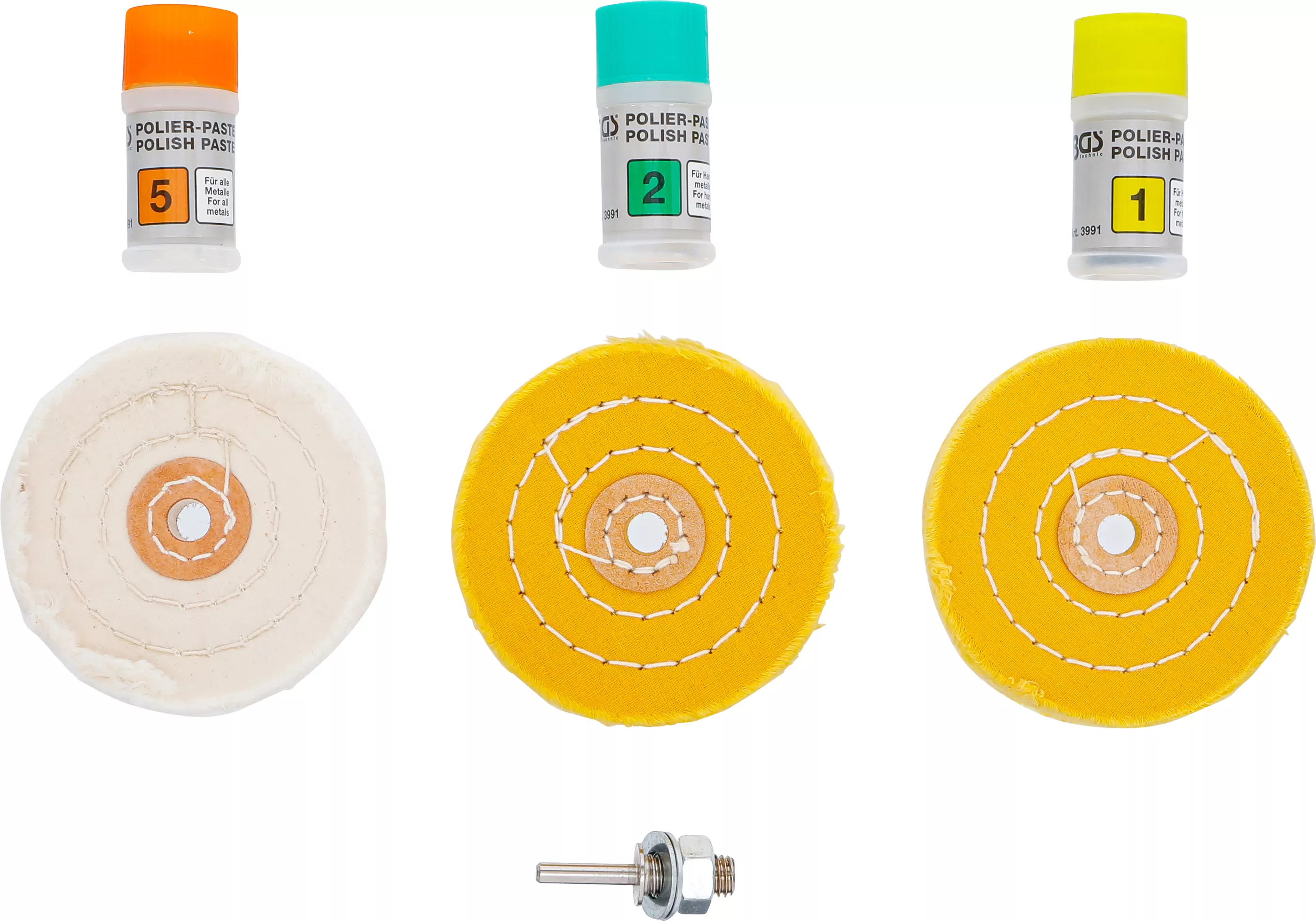 Polier-Sortiment für harte Metalle | 7-tlg.