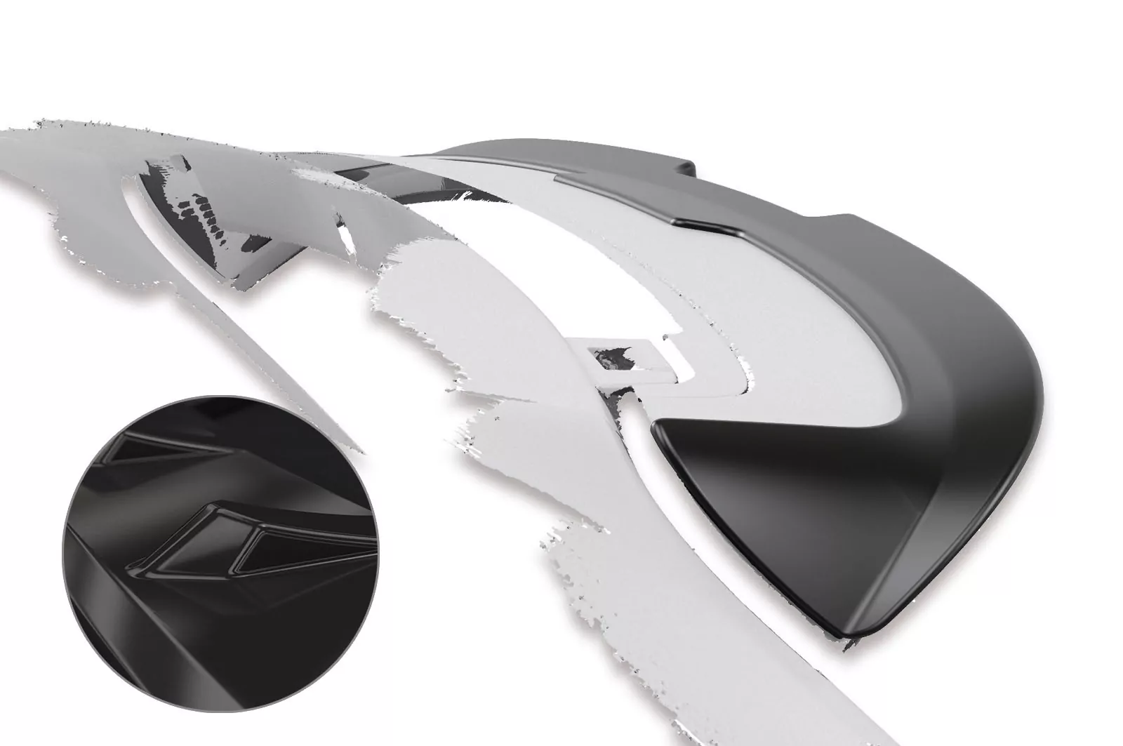 Heckflügel mit ABE für Renault Twingo 3 HF742-G Schwarz Hochglanz