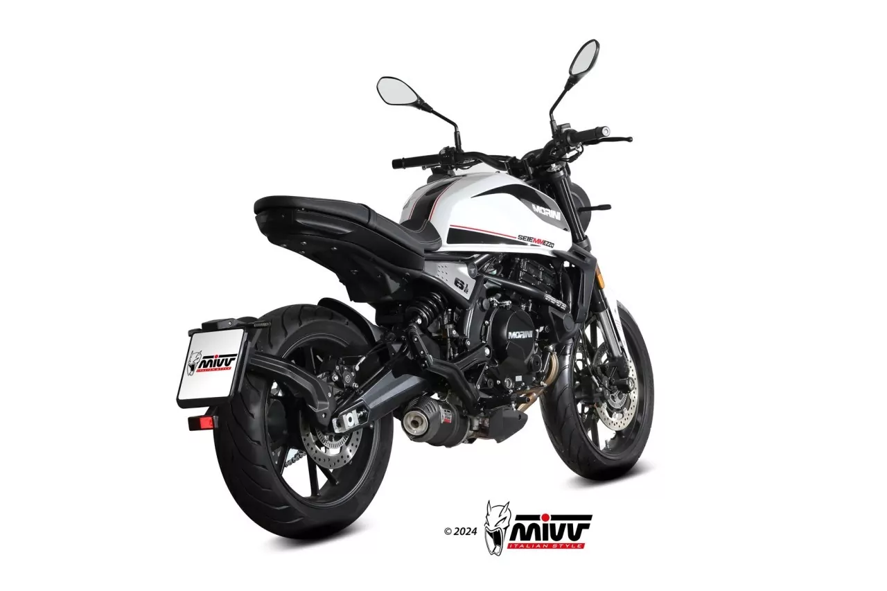 MIVV OVAL Edelstahl Schwarz MOTO MORINI SEIEMMEZZO STR 22-24