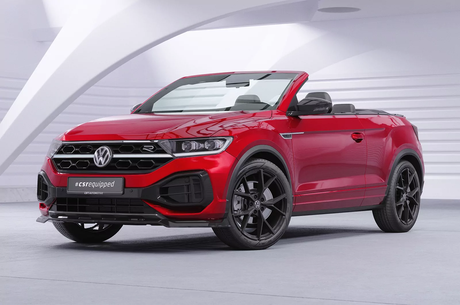 Cup-Spoilerlippe mit ABE für VW T-Roc (A1) R-Line CSL851 Schwarz Strukturiert