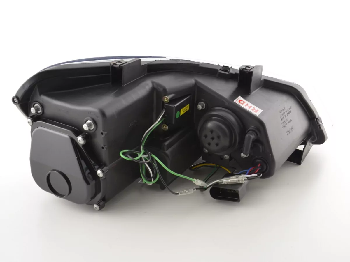 Scheinwerfer Set Daylight LED TFL-Optik VW Polo Typ 6R Bj. 2010- chrom für Rechtslenker