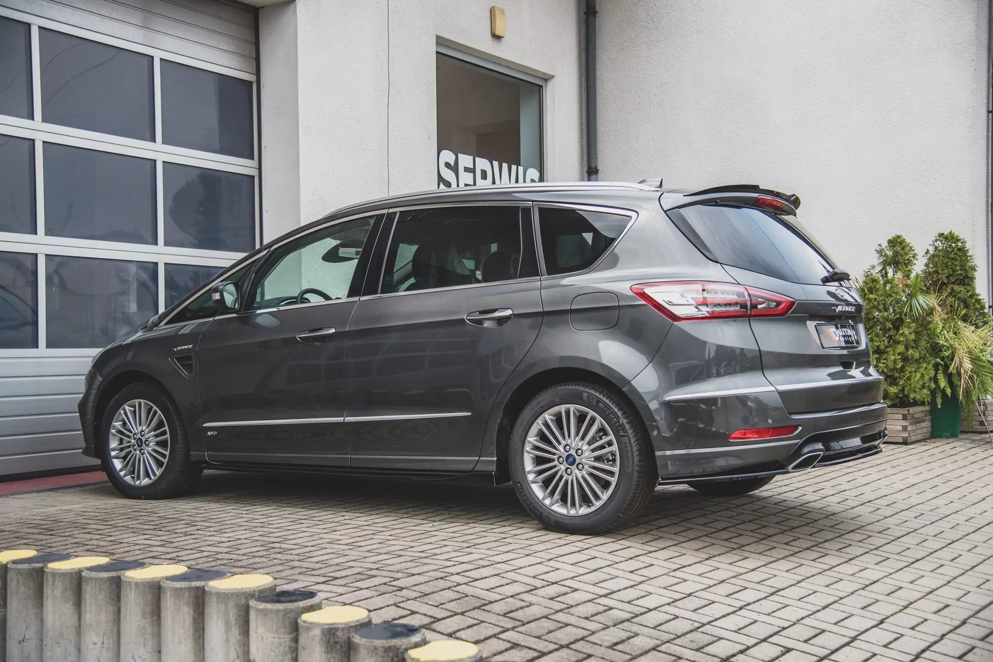 Spoiler CAP Passend Für Ford S-Max Mk2 Facelift Schwarz Hochglanz