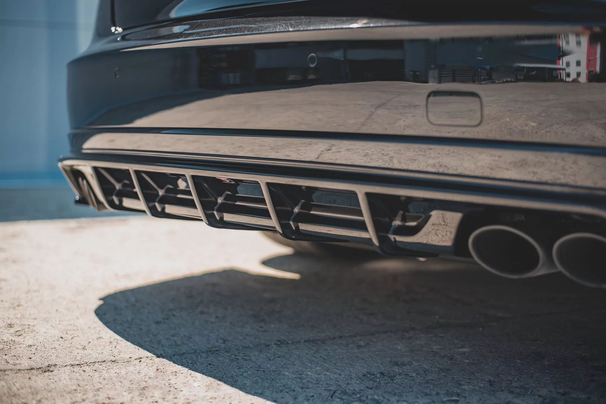 Diffusor Heck Ansatz Passend Für Audi S8 D4 Facelift Schwarz Hochglanz