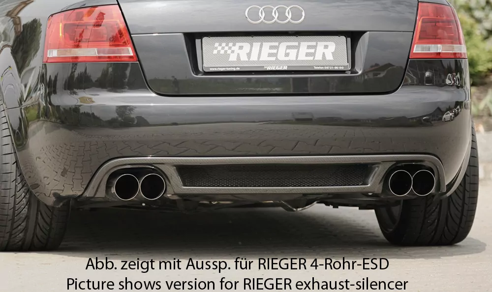 Rieger Heckeinsatz   carbon look für Audi A4 (8H) Cabrio 04.02-12.05 (bis Facelift)