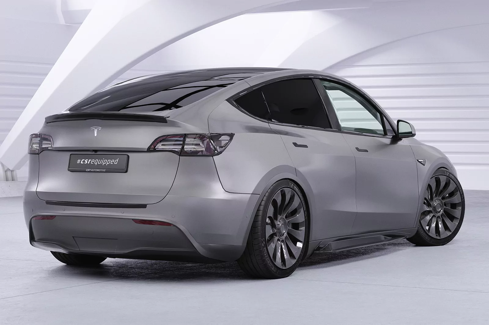 Heckflügel mit ABE für Tesla Model Y HF878 Schwarz Strukturiert