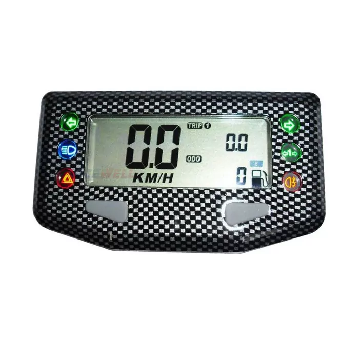 Multifunktionelles Digitalinstrument in carbon Tacho-Tank-Uhr-Kontrollleuchte | grau-blaue Bele.