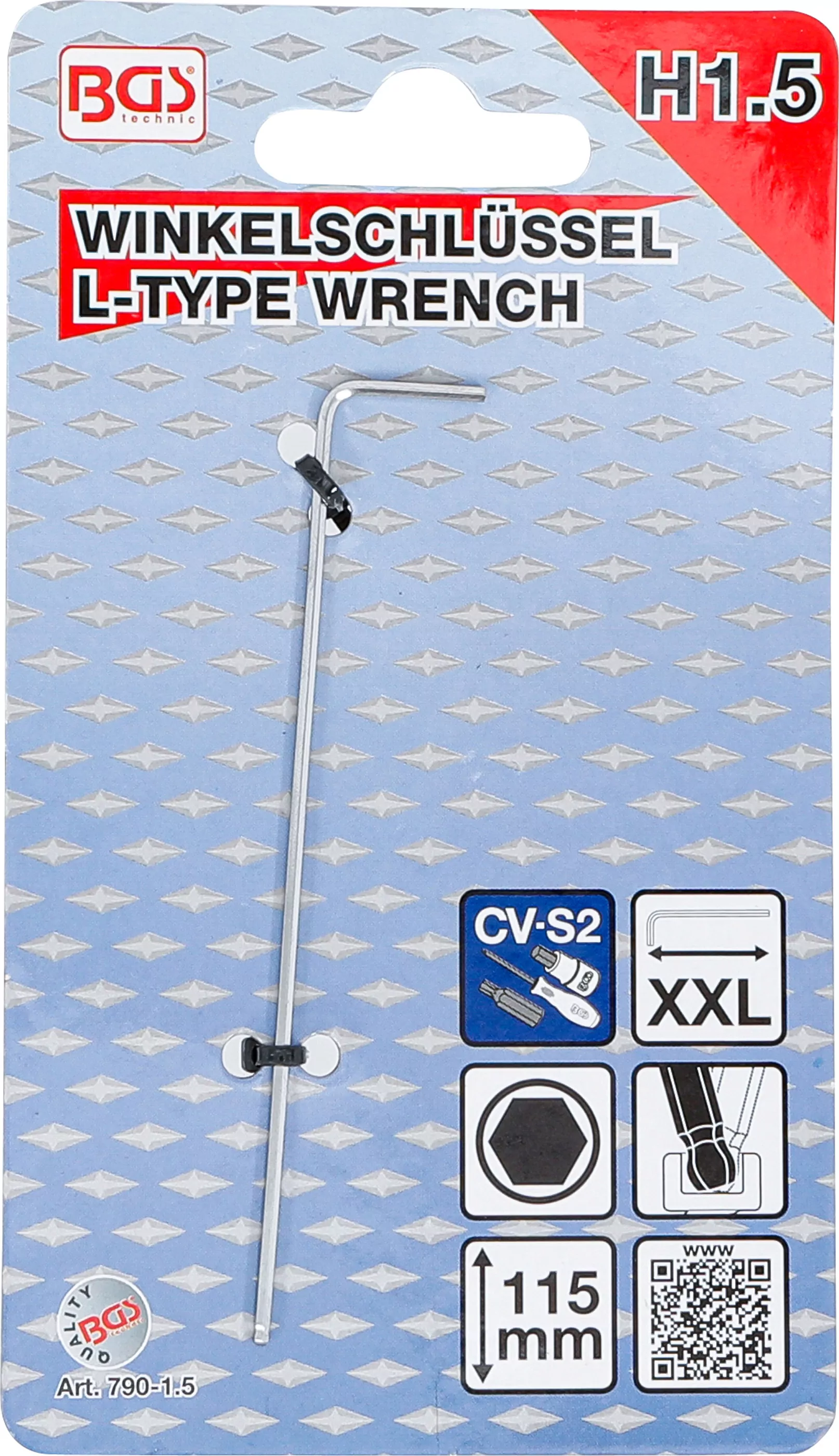 Winkelschlüssel | extra lang | Innensechskant / Innensechskant mit Kugelkopf 1,5 mm