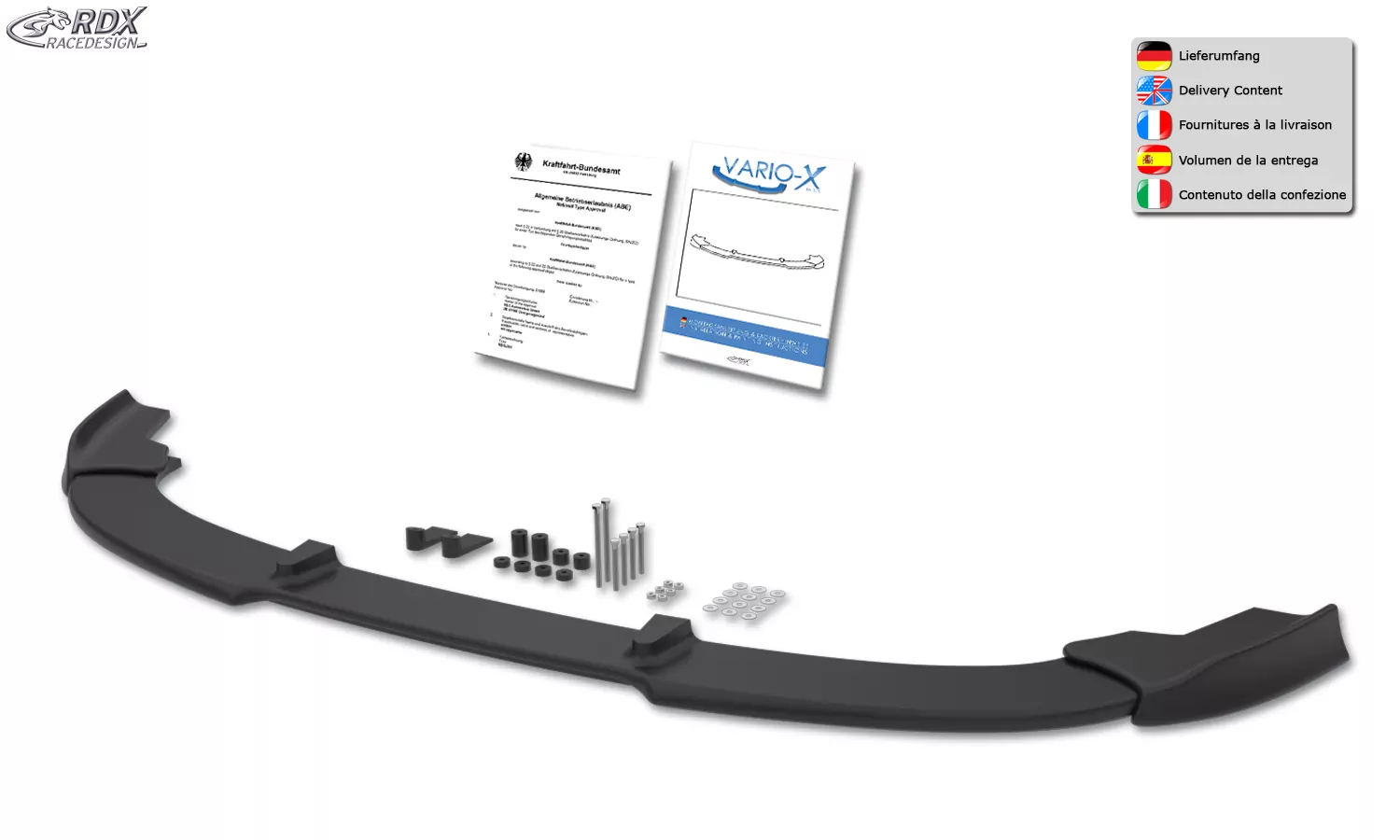 RDX Frontspoiler VARIO-X für MERCEDES CLS-Klasse C219 2008+ Frontlippe Front Ansatz Vorne Spoilerlippe