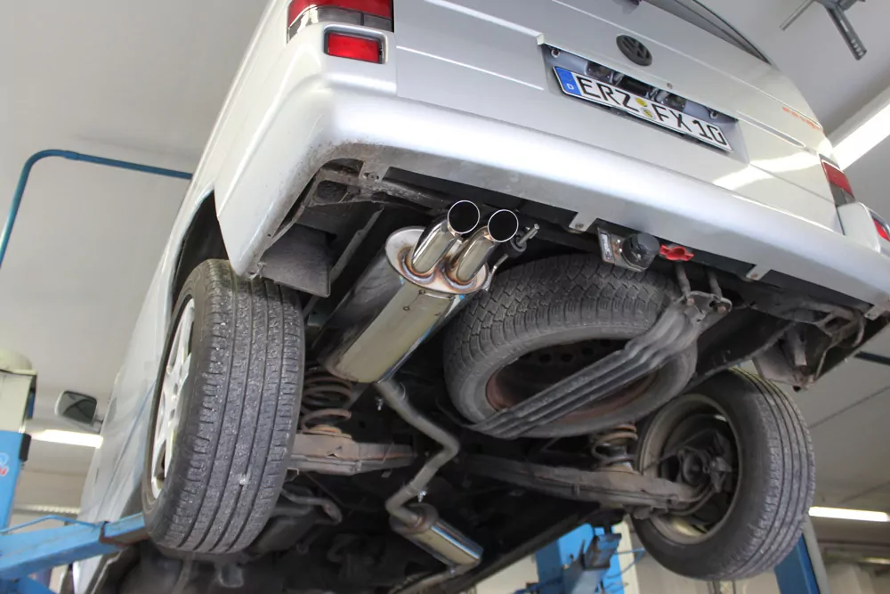 VW T4 - Frontantrieb - Bus/ Transporter/ Multivan/ Caravelle  Endschalldämpfer - 2x63 Typ 28