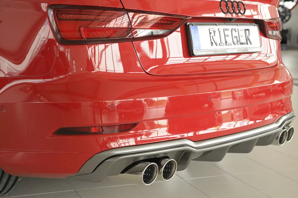 Rieger Heckeinsatz für Audi A3 (8V) - 5-tür. (Limousine 8VS) 09.16- (ab Facelift) carbon optik