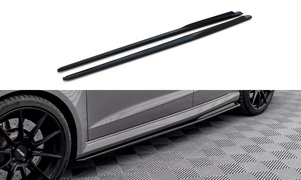 Seitenschweller Ansatz V.2 Passend Für Audi RS3 8V Sportback Facelift Schwarz Hochglanz