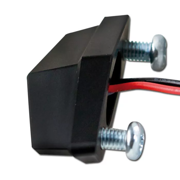 LED-Kennzeichenbeleuchtung "Vento" | Alu | schwarz Maße: B 46 x H 21 x T 17,5 mm | E-geprüft