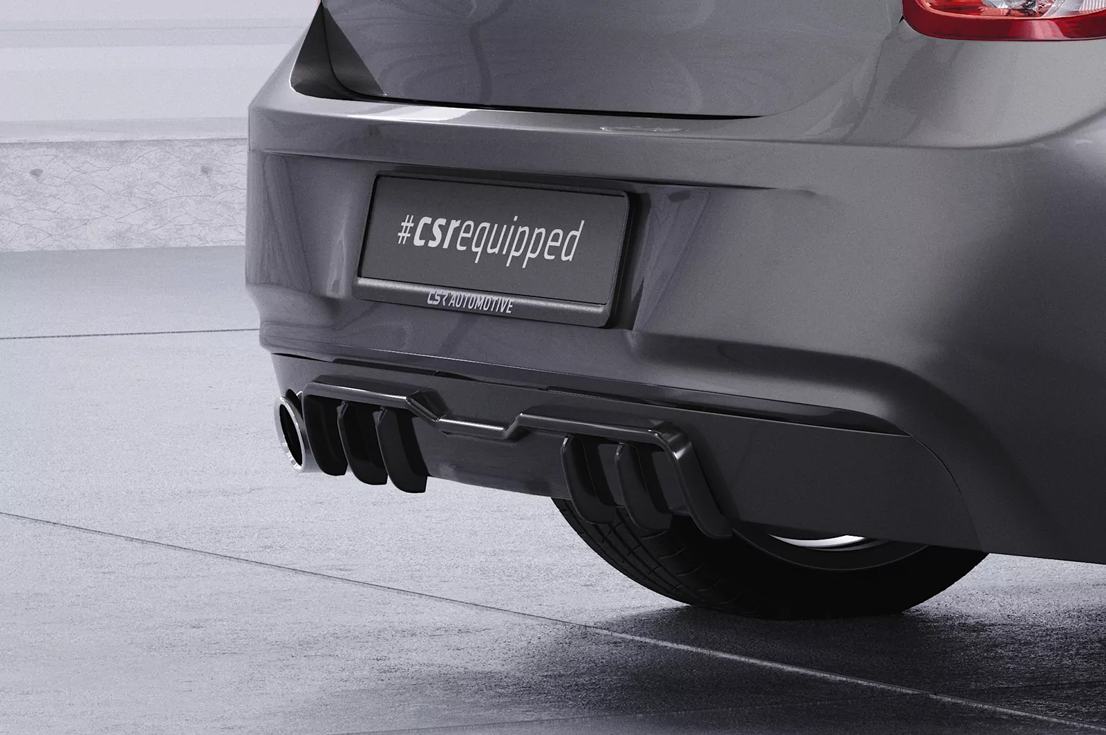 Heckansatz für BMW 1er F20 / F21 HA433 Schwarz Strukturiert