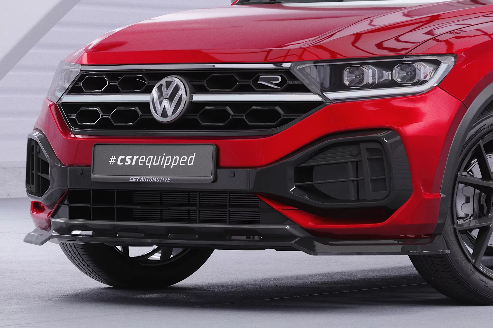 Cup-Spoilerlippe mit ABE für VW T-Roc (A1) R-Line CSL851 Schwarz Strukturiert