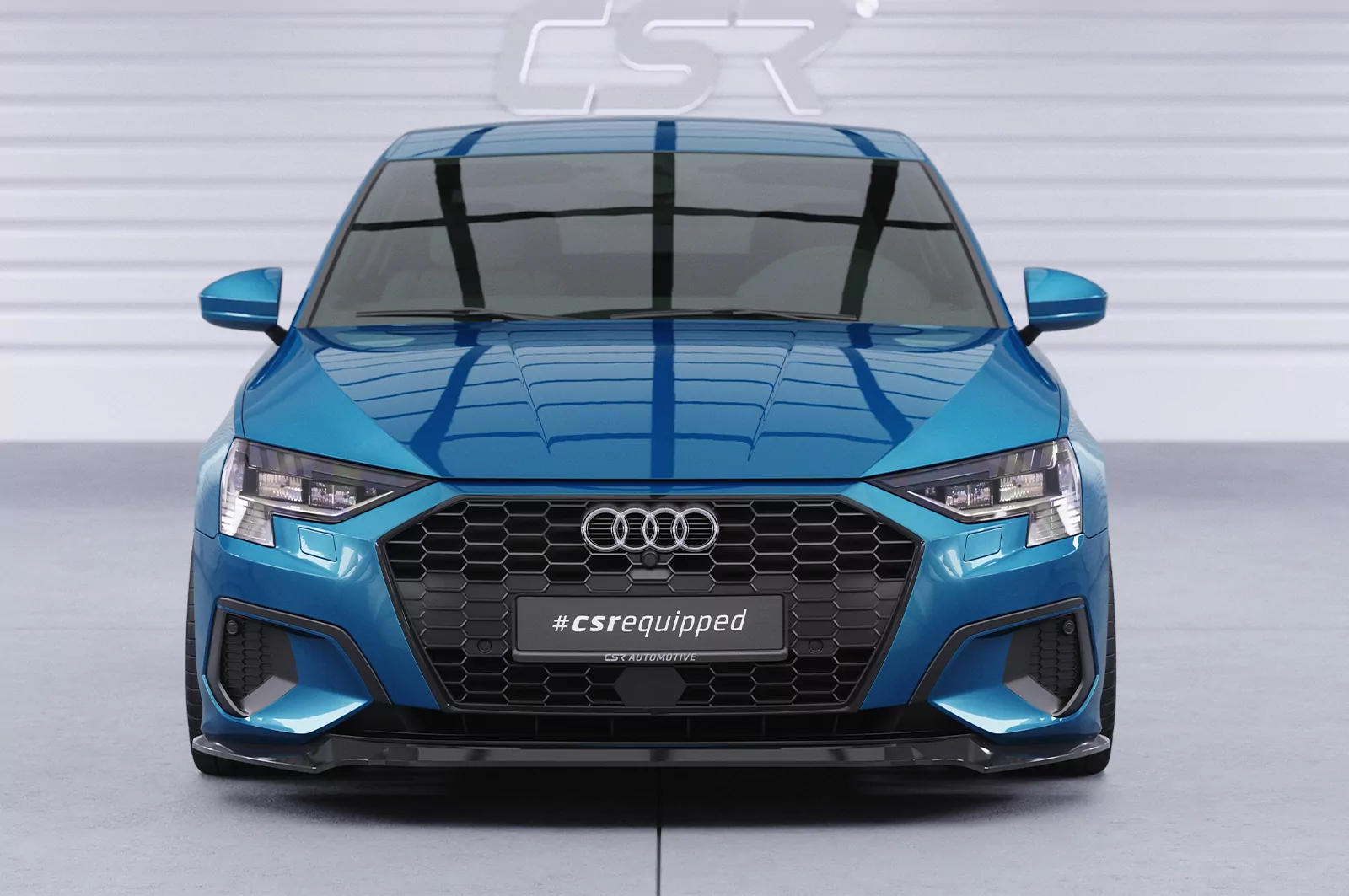 Cup-Spoilerlippe mit ABE für Audi A3 8Y Limousine CSL616 Schwarz Strukturiert