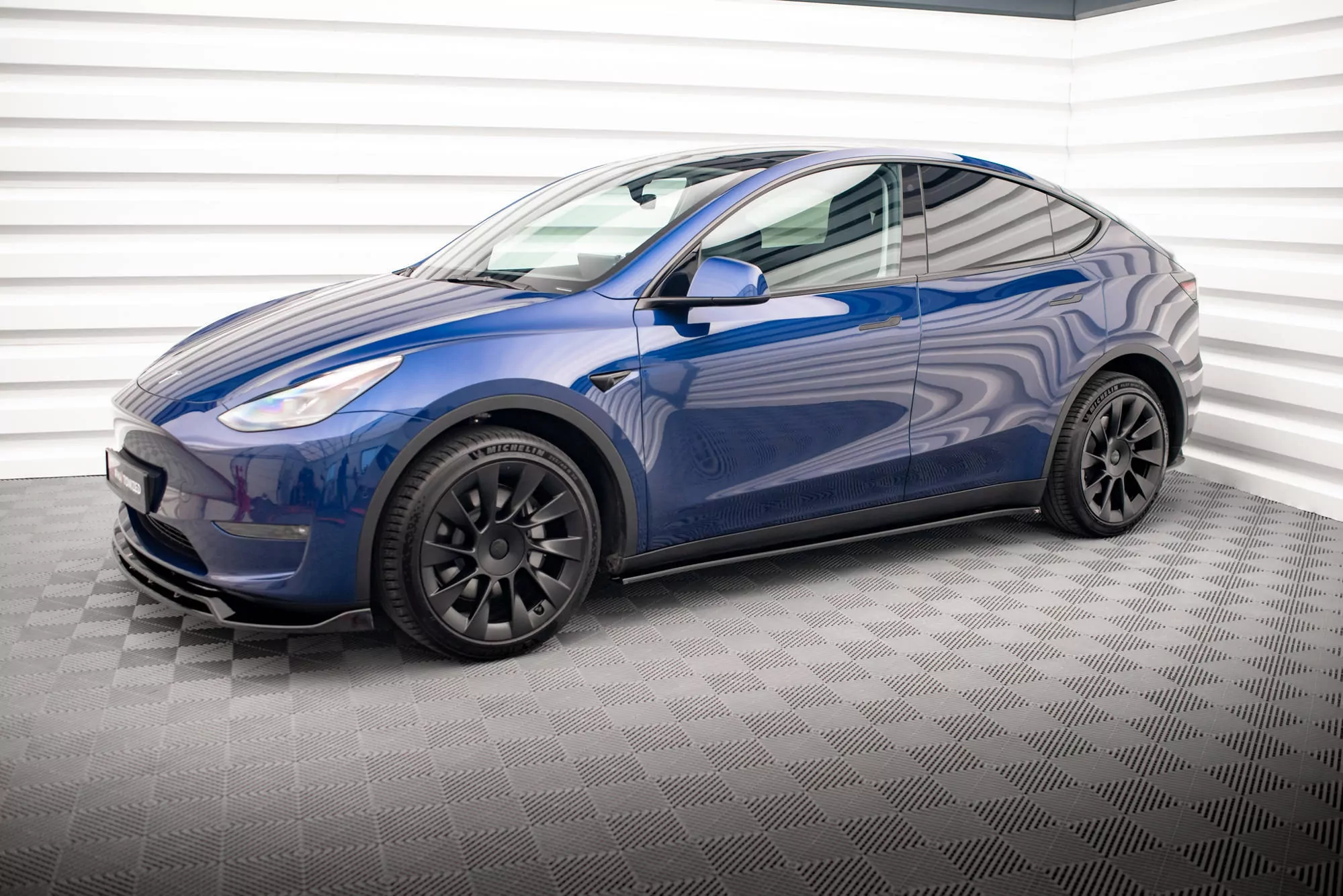 Seitenschweller Ansatz Für V.2 Für Tesla Model Y Schwarz Hochglanz