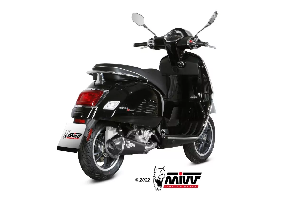 MIVV DELTA RACE Edelstahl Schwarz PIAGGIO VESPA GTS 300 21-23